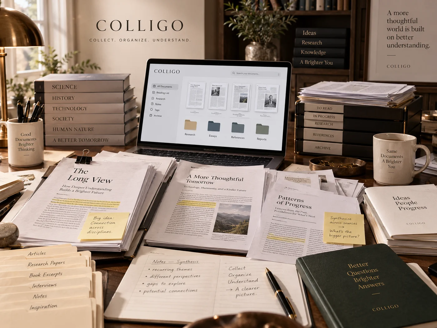 Documents and research workspace visual for Colligo